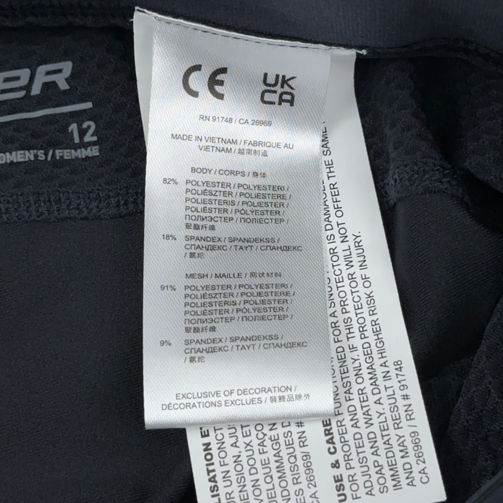 NEW Bauer Pro Jill Pant Women's 12 Black Hockey Base Layer Compression Leggings - Picture 4 of 14
